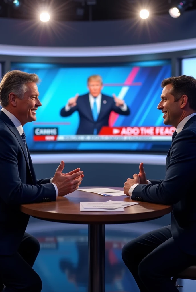 Um imagem de alerta se mexendo entrevistando alguem