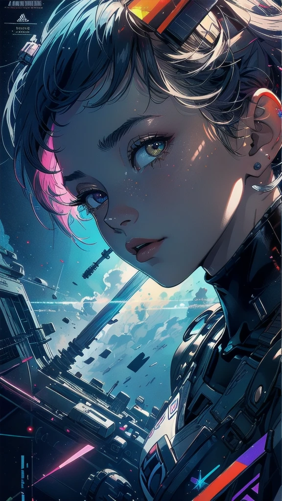 (((masterpiece, highest quality))),(((solo:1.2))),(((1girl:1.2))),32k wallpaper, very detailed, poster, vintage science fiction,(((((geometric cinematic movie poster))))), ((((bauhaus)))),(((abstract))),((((mid century modern)))),(((((portfolio))))),(((((Close-up))))),(((((bust up))))),((((more various angle)))),(((highlight))),((((heterochromia)))),(((complete. detailed face))),(((Extremely talented))),(((most complecated machine))),(((Overall colorfully))),((((((Absolutely no background)))))),(((vaporwave))),(((Funny Face)))