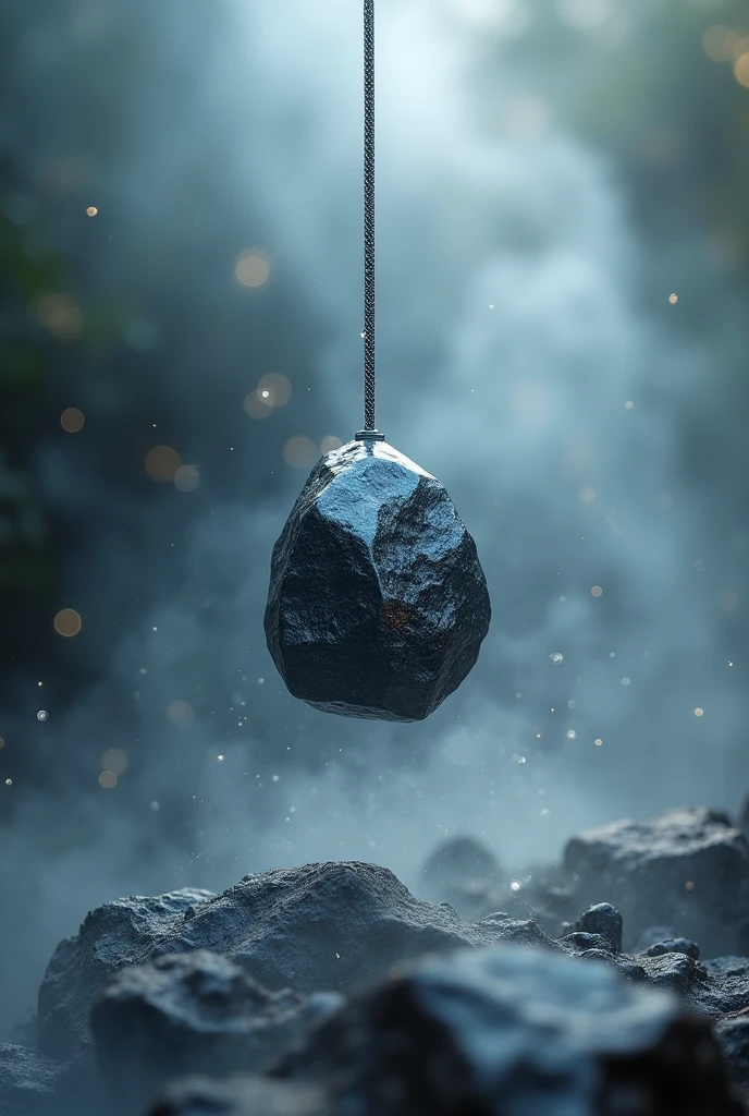 
magnetita suspensa por cordão






