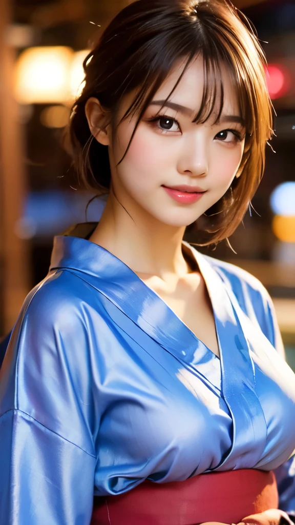 8k,Highest quality,(masterpiece:1.2),(Realistic),(Realistic:1.37),Ultra-high resolution,1 female college student,city,smile,Beautiful Eyes,Summer festival,(((Beautiful yukata))),Big Breasts,Perfect body,Perfect Fingers,Professional Lighting,gravure,Detailed face and skin texture,fine grain,RAW Photos