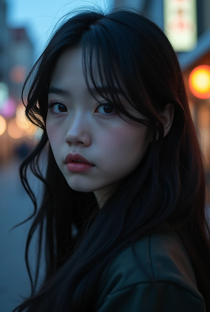 best quality、high resolution、detailed background、(Beautiful face down to the smallest detail:1.4)、Japanese、24 years old、anatomically correct、(normal number of fingers:1.2)、(detailed facial expression)、detailed eyes、teenage beauty、(very detailed face:1.4)、long hair、Perfect body line、Solitude and Silence、discomfort、Create a unique atmosphere and emotion、

At dusk, 가로등이 희미하게 빛me기 시작해.、people々々Little by little, me&#39;me 집에 갈 거야、The hustle and bustle of the city is gradually disappearing..々met quietens down to、Silence wins、The cold wind is getting stronger、feel cold、but、That loneliness is comfortable、that&#39;me처럼&#39;Adapting to seasonal changes、that&#39;met&#39;It&#39;s like sorting out your inner feelings..、

At night、도시가 희미하게 빛me기 시작한다、Street and store lighting、Lighting that softly illuminates the entire city、孤独な散歩者が一people々また一people々And expression、Walk in the shadows、Evoking nostalgia、discomfortが漂う[man]