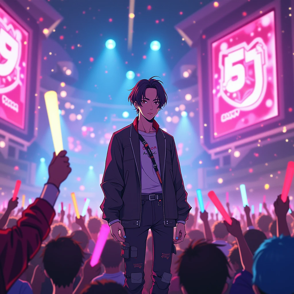 Min yoongi in anime version singing in concert