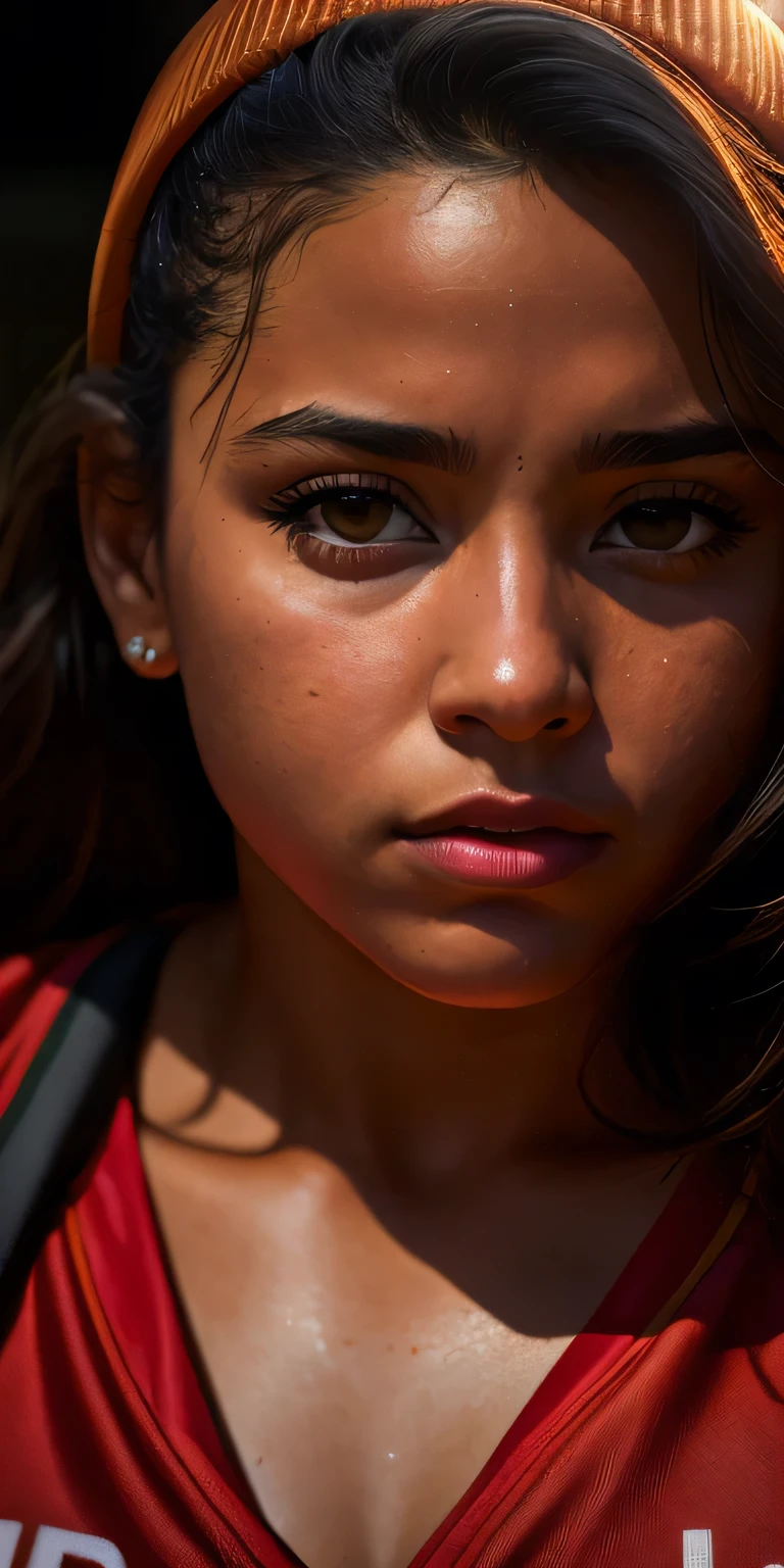 beautiful young and sexy latina college girl, in track suit, outside on the athletic field, ((delgado, small)), Photorealist, Photo, masterpiece, realist, Realism, PhotoRealism, high contrast, Photorealist digital art trending on Artstation 8k HD high definition detailed realist, detailed, skin texture, hyper detailed, realist skin texture, armor, Best Quality, ultra high resolution, (Photorealist:1.4),, High resolution, detailed, raw Photo, sharp fire, by lee jeffries nikon d850 film stock Photograph 4 kodak portra 400 camera f1.6 lens rich colors hyper realist lifelike texture dramatic lighting unrealengine trending on artstation cinestill 800,