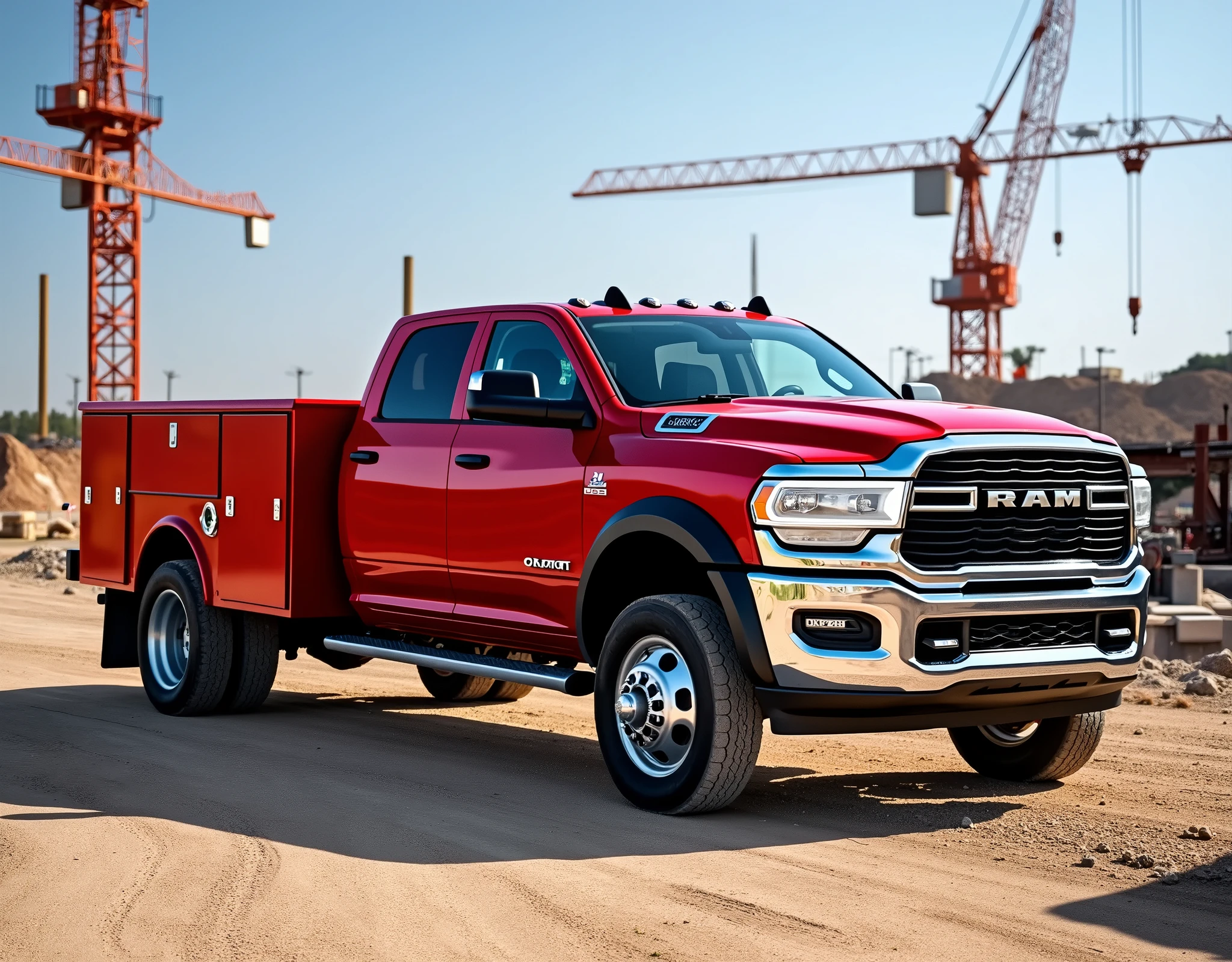 red 2024 RAM 5500 crew cab with Knapheide service body