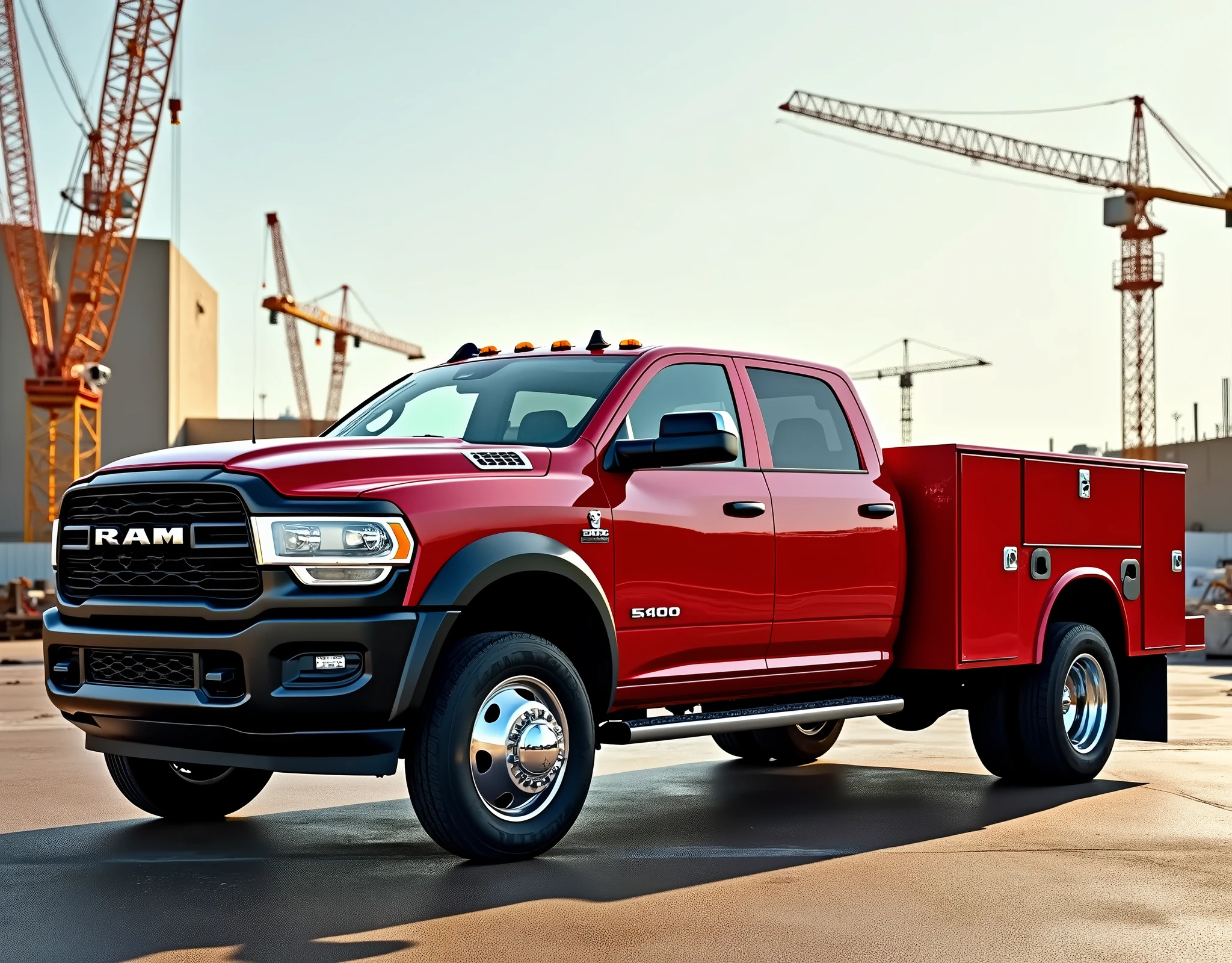red 2024 RAM 5500 crew cab with Knapheide service body