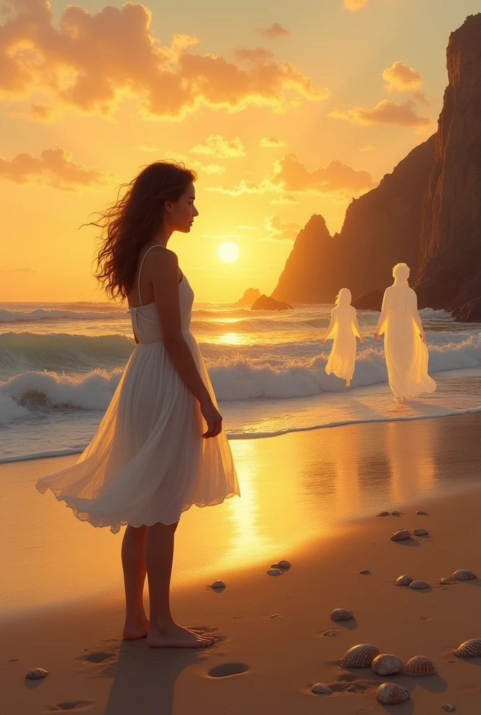 someone who lost their father and older brother in the background on the beach