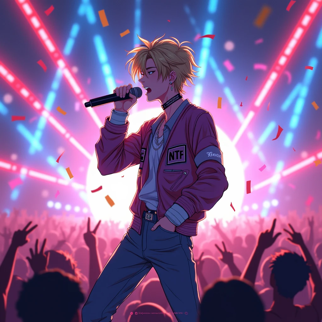Jimin of BtS in anime version singing in concert 