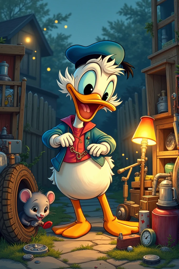 Donald Duck's junk brother with a possum in their midst