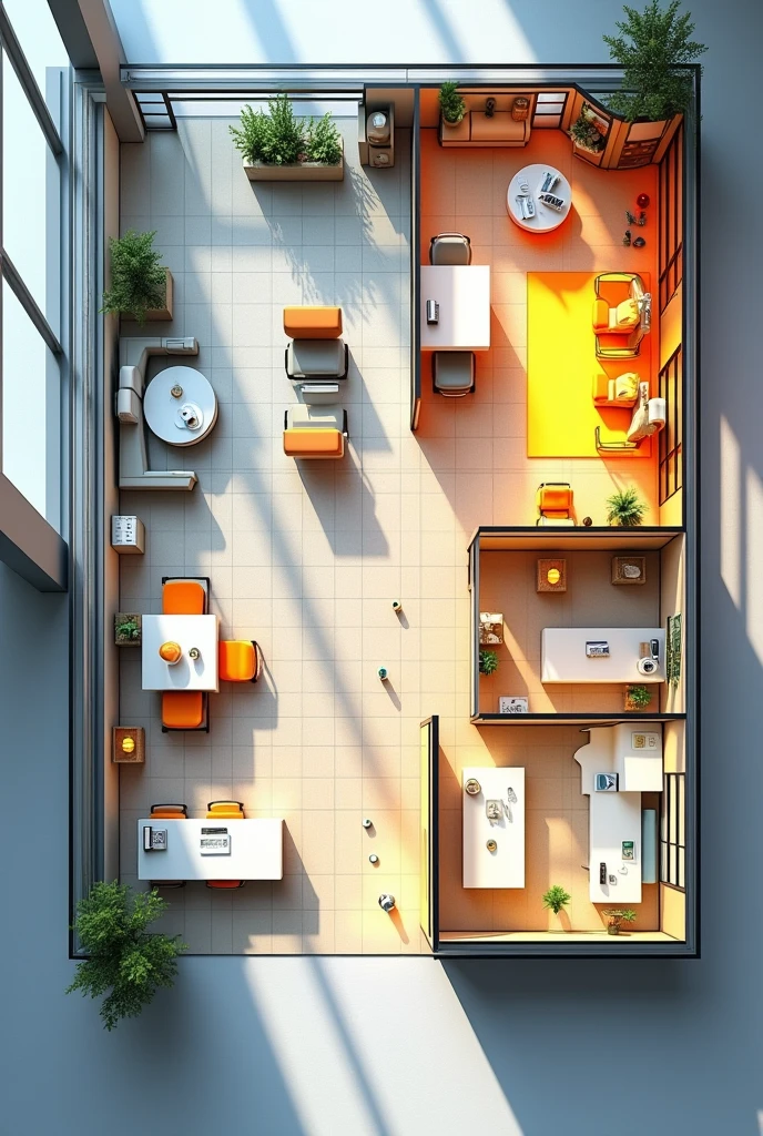 Floor plan of an office and its occupational risk map