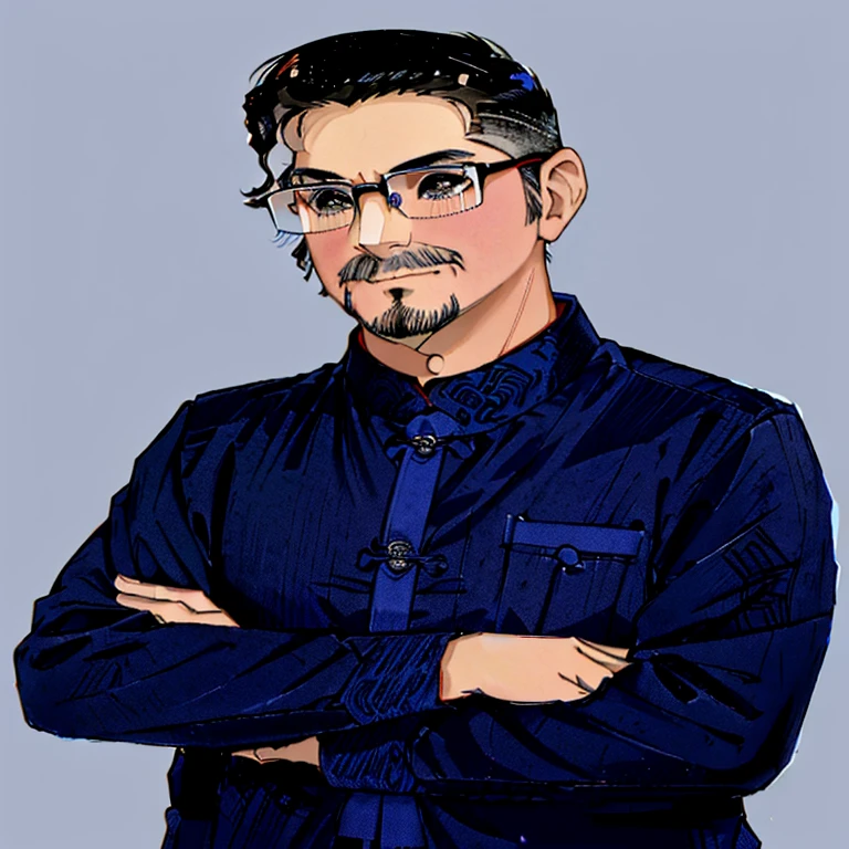 arafed man in glasses and a blue shirt with his arms crossed, li zixin, phong yintion j - jiang geping, dzung phung dinh, liang xing, yintion j - jiang geping, xiang duan, yanjun chengt, zeng fanzh, professional profile photo, victor ngai, xintong chen