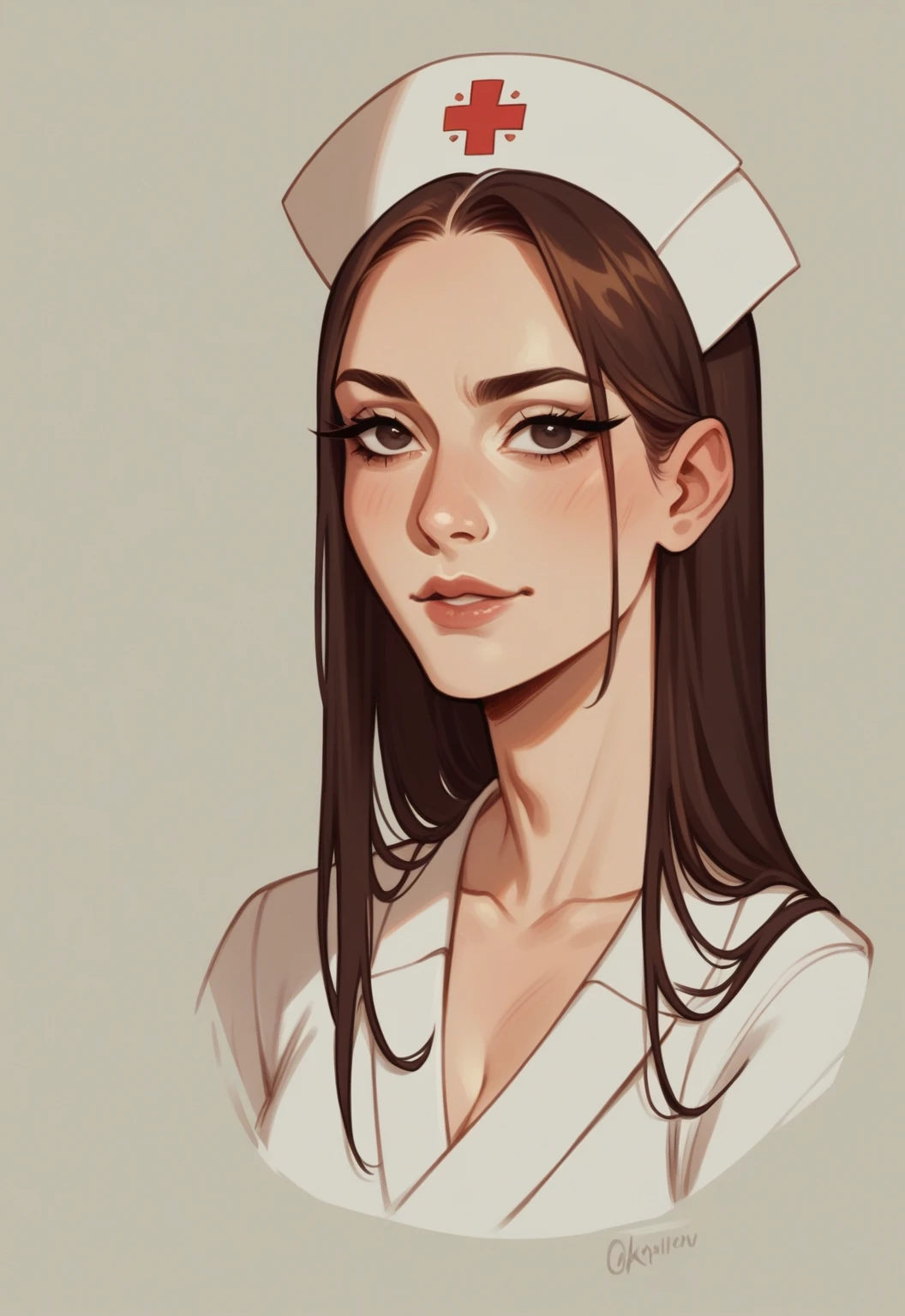 A Arab nurse is often of slim or medium build, with dark eyes and hair. They often have an olive complexion, with a lean face and a slightly etched or curved smile. They usually have delicate features that create a sense of beauty and grace. Some typical features of these nurses include long dark eyelashes, long, dark, untamed hair, a thick black brow, and a hint of a widow's peak on their forehead. They often have a low voice and a calming manner.
