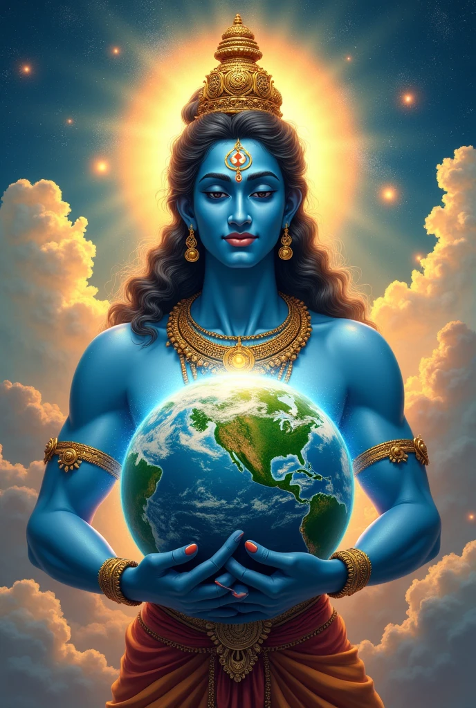 God Vishnu holding earth
