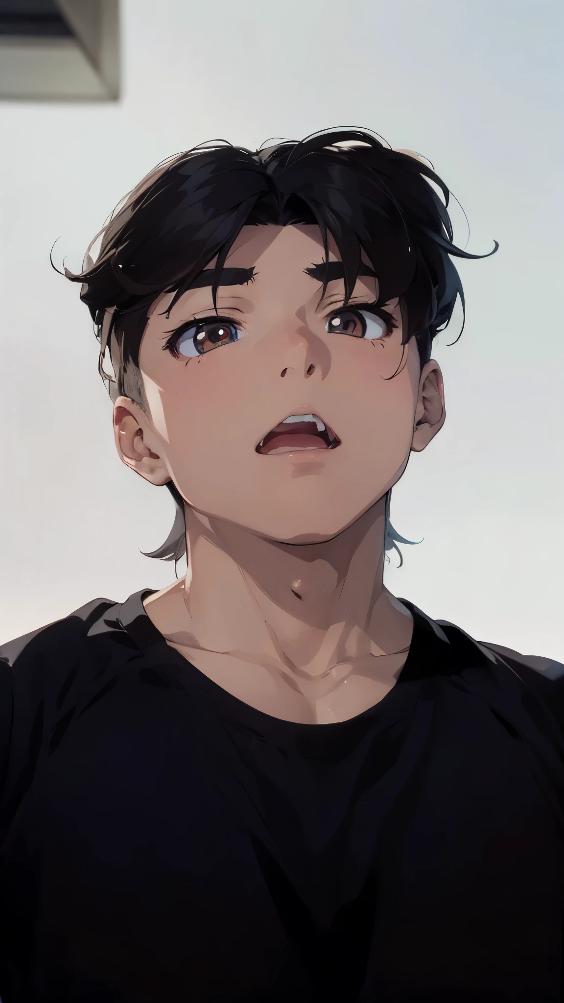 one Hungry eyes anime boy , brown eyes , hunter eyes