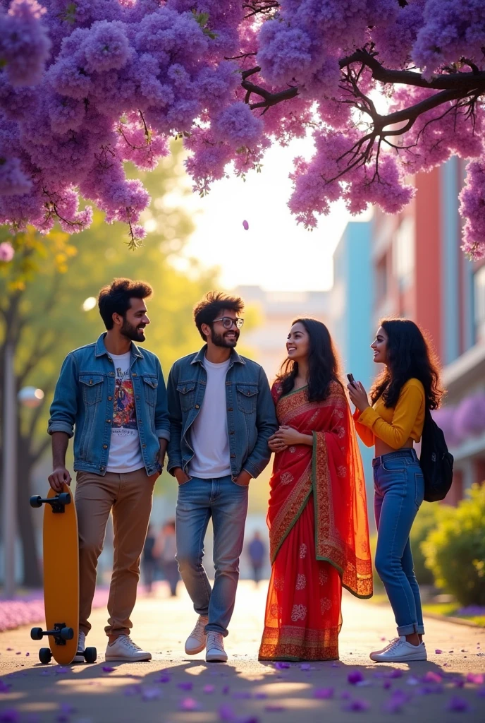 Indian 4 friends is 2 male 2 female in college 