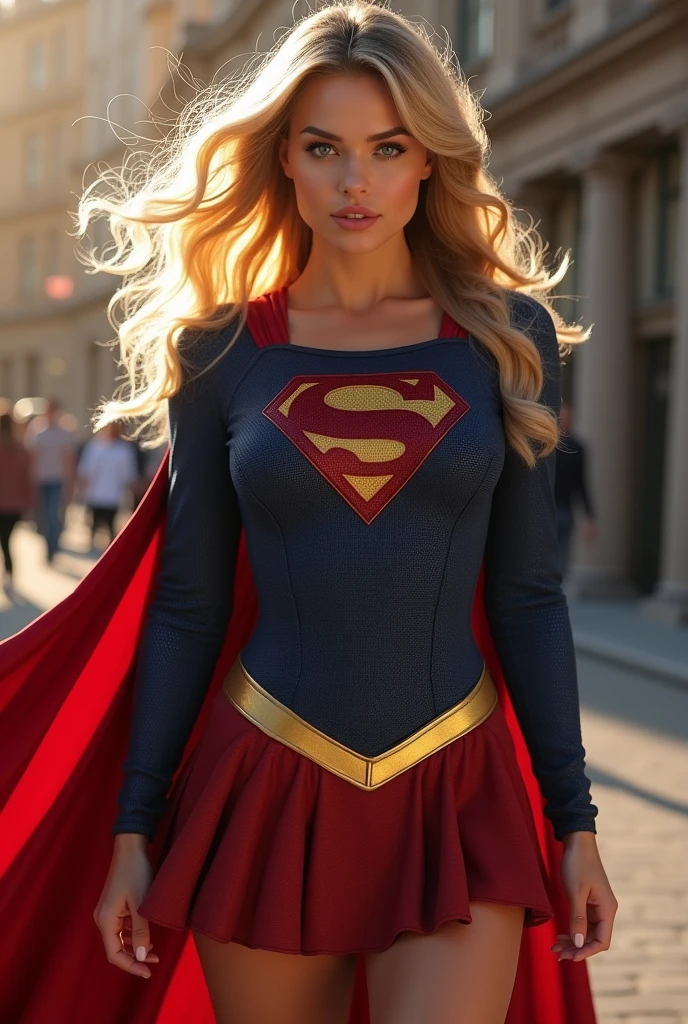 Supergirl ultra sexy, elle doit avoir des grosses lèvres, des énormes fesses et des énormes seins. Elle doit avoir les cheveux blonds ondulés avec quelques cheveux en pétard. Comme s’il venait de faire l’amour. Elle doit être excitée et excitante. Elle doit transpirer. Elle doit être en train de voler, elle doit être un angle de vue pour que je vois ses seins, ses fesses et son visage, son costume de Supergirl est hyper moulant. Elle est en train de voler. La création de l’image doit être hyper réaliste et elle doit avoir 20 ans. Elle doit vraiment transpirer être encore plus belle en visage plus doux, plus féminin plus plus beau être elle doit être encore plus sexy des fesses. Vraiment énorme qu’on doit voir et c’est ça aussi elle doit les voir. Il doit être très gros. Elle doit se mord les lèvres, elle doit avoir un regard de séductrice pour m’exciter à fond et comme et me donner envie de lui faire l’amour à mort.