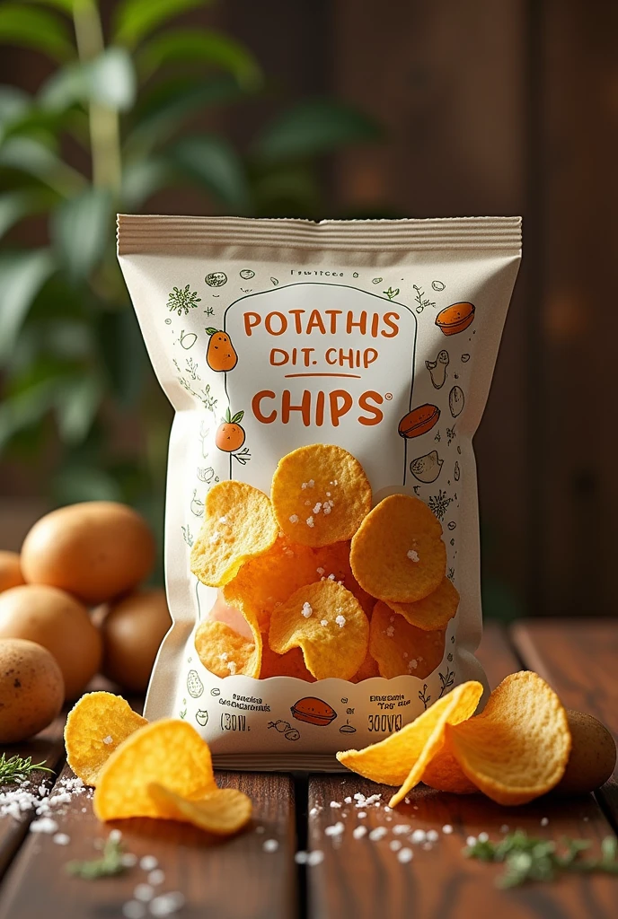Potato chips packaging clear zip pouch
