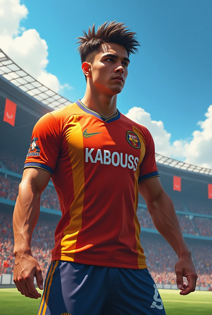 Created a player aged 18 footballer bib text called KABOUSS