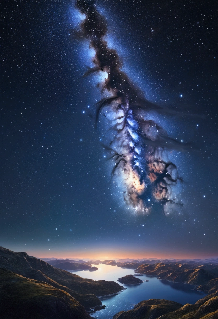 starry sky, starry, night, vast, twinkling, celestial, mystery, constellations, solitude, galaxy, universe, highres,ultra detailed,best quality,masterpiece