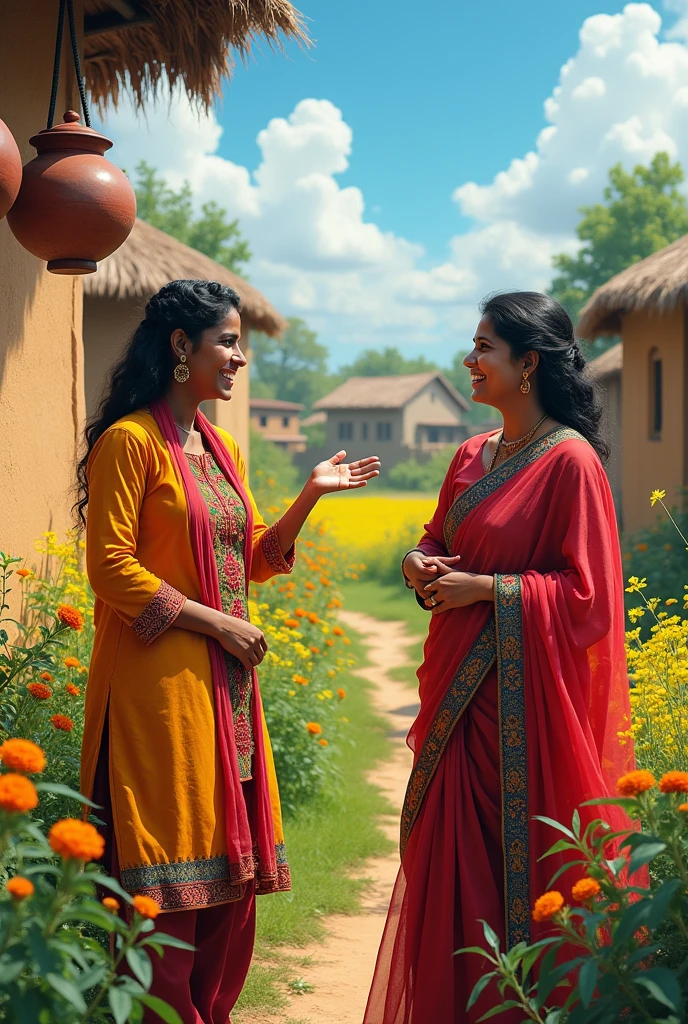 Indian village neighbours 