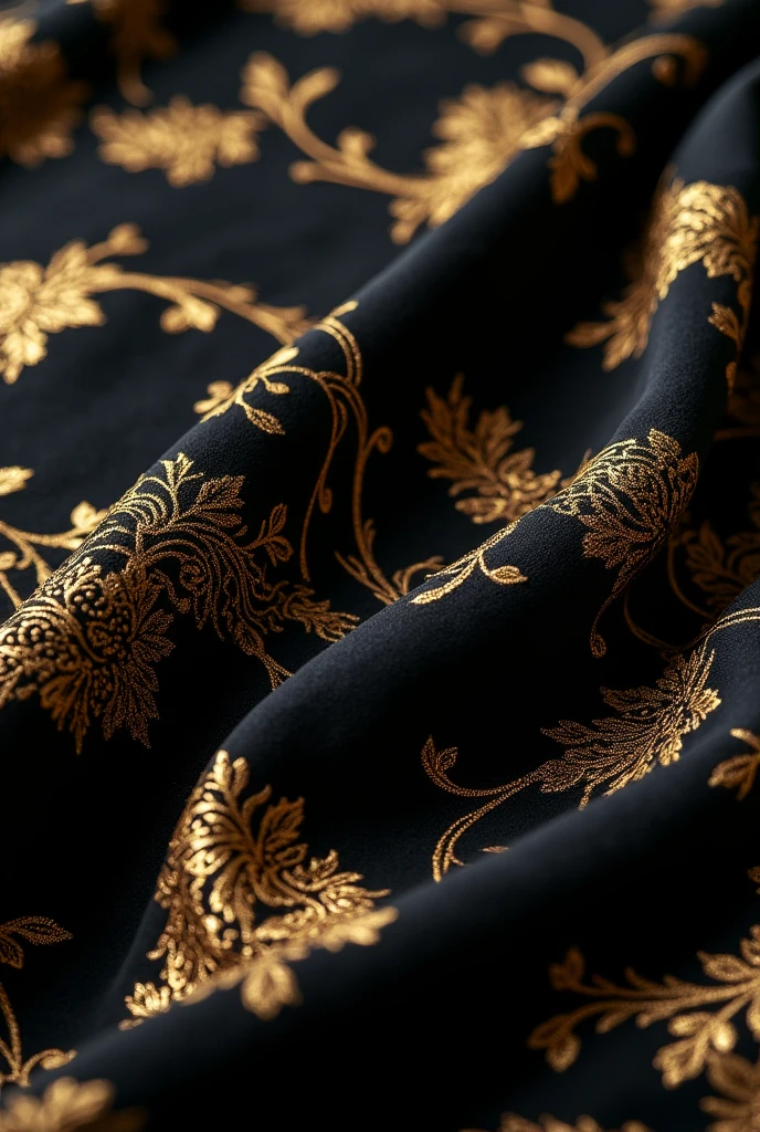 A velvety black background, with intricate gold details.