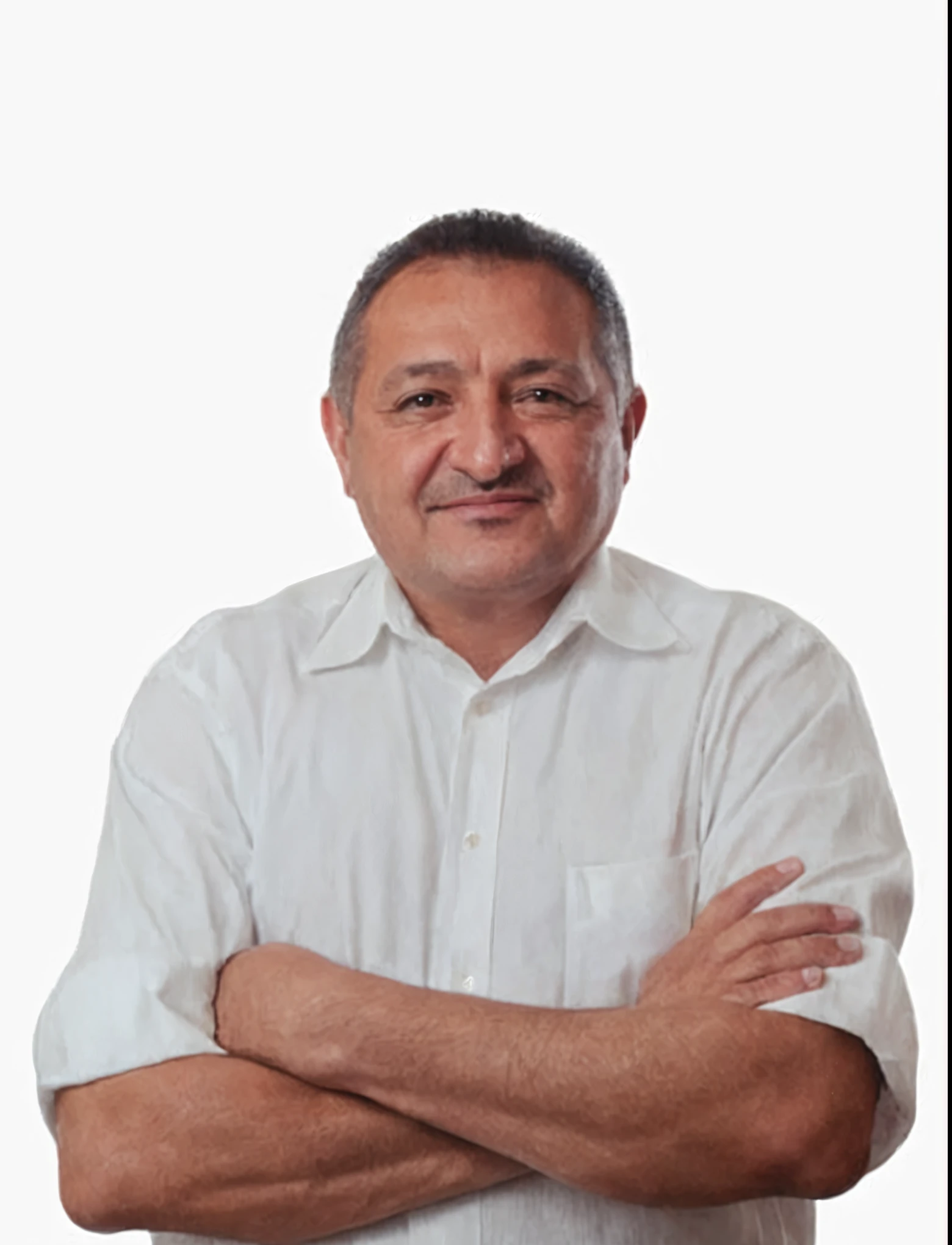 a close-up of a man with crossed arms and a white shirt, eytan zana, carlos ortega elizalde, Ahmed Merhab, Riabovitchev, Herald Ortega, aykut aydogdu, Sam Nassour, farid ghanbari, Mohammed Chahin, aykut aydogdu zener, Ivan Laliashvili, forever
