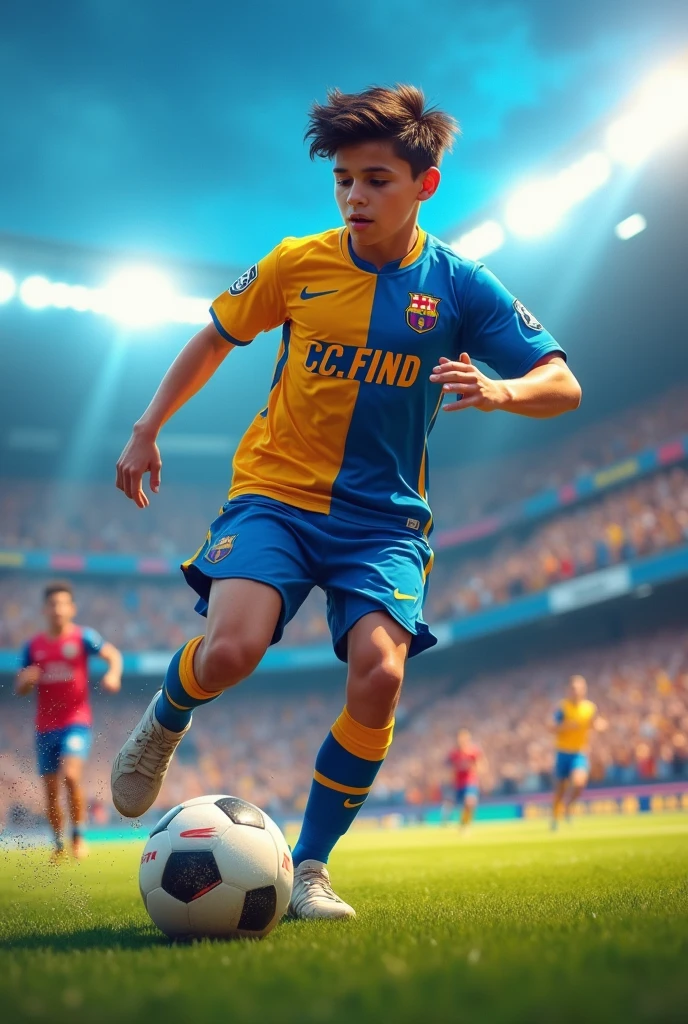 Created a 15 year old footballer bib text player called CC.FIND