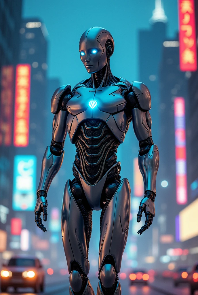 A futuristic male humanoid robot, do mal