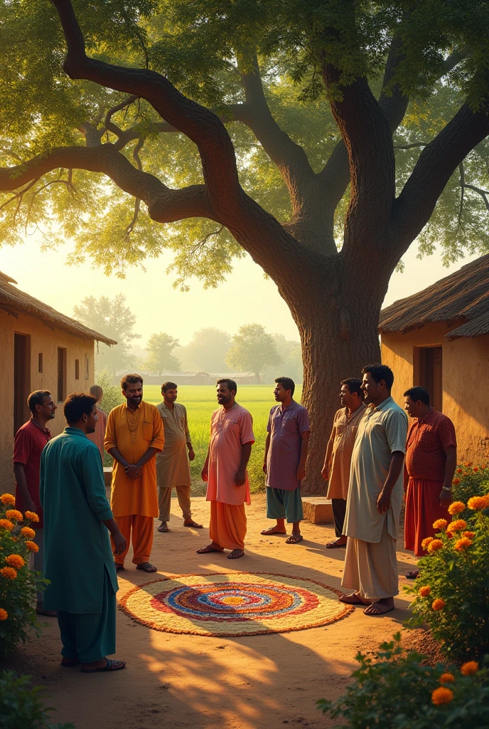 Indian village many neighbours include male also 