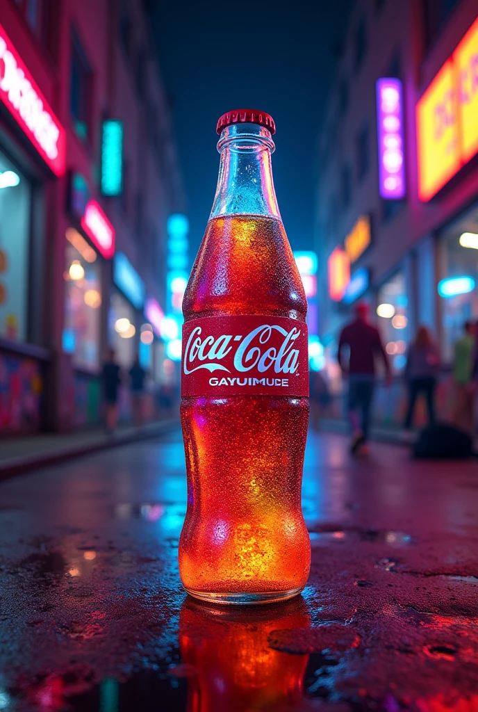 派手なネオンカラーのカラフルなコカコーラ