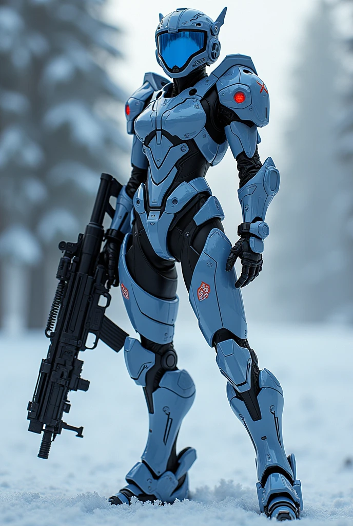 Create a image of Bgmi gladiria xsuit holding glacier m4