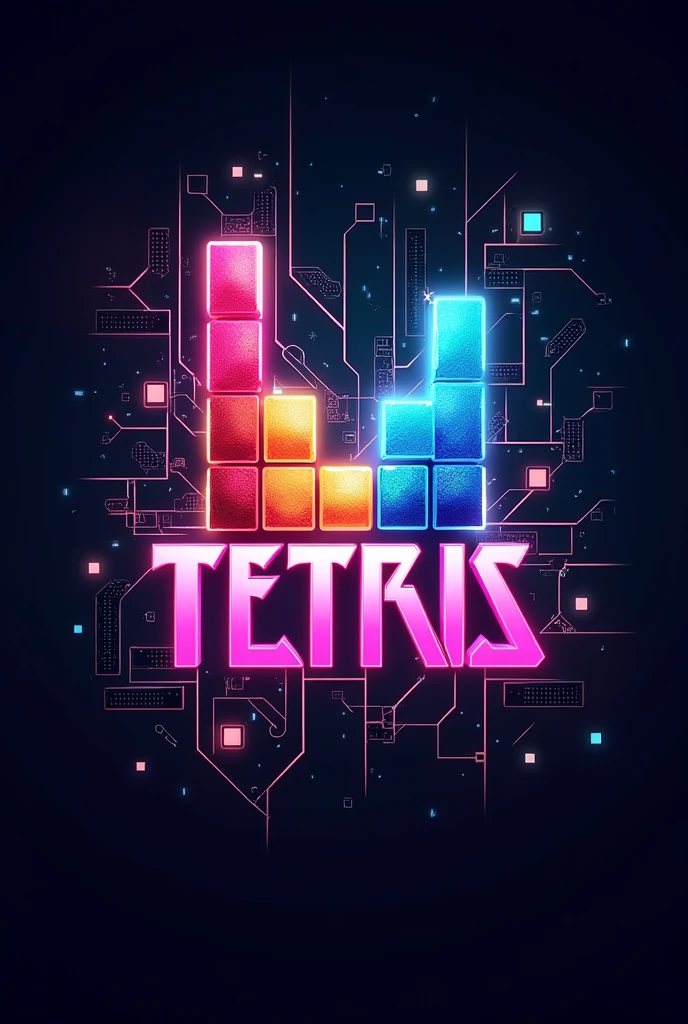 Create a futuristic image for Tetris game logo