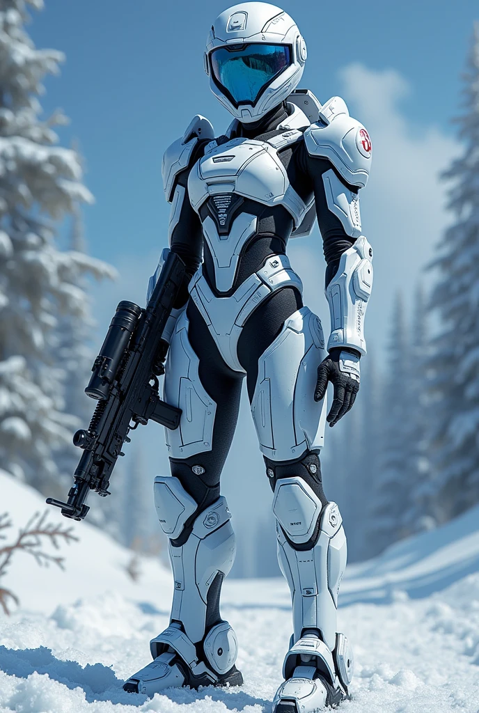 Create a image of Bgmi gladiria xsuit holding m4 glacier