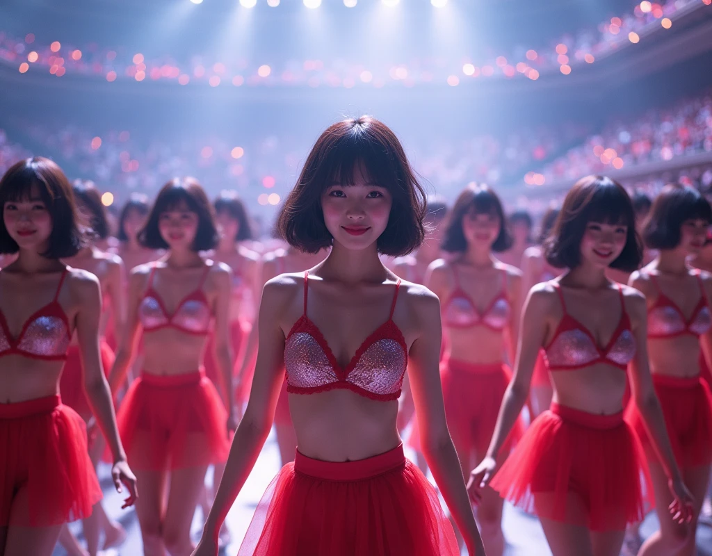 [Japanese Clone girls=Myself], [Perfect Clone girls Raw Photography Art], [16K, Highest quality, Ultra-high resolution], (((Unrealistic, Unprecedented sight, (((A World of Myself Proliferation, Ultra-realistic)))))), (Japanese, woman, 22-year-old, Saito-Asuka), ((Small face, Brown and black hair, Short Hair)), ((Very beautiful detailed girls, Accurate body structure, Very detailed and perfect super busty body)), ((amazing super big tits, Large, swelling breasts)), (Dark Eyes, Mature face, Cute Smile, A gentle gaze), (Happy laughter), [[(((((Very detailed, 1girl-1,000,000,000,000,000,000,000,000,000,000,000,000,000cloning girls))))), (((((Extremely detailed and precise depiction of the double, Perfectly the same girl, The exact same smile, Perfect same hair, Perfect same clothes, Exactly the same height, Perfect same super busty))))), (((((Myself only))))), (((Very detailed, on stage, Idol Group, Nogizaka46's stage costumes, 30,000Myself))), (((Very detailed, Audience seats, camisole, 150,000,000Myself)))]], (((Perfect description, Smiling face, hug, wave hands, Matching poses, Matching dance))), (((Very detailed, Super crowded in a different dimension, Abnormal crowding, Super crowded))), (Large Concert Hall, Front bright light, Illuminated by spotlights, Live Stage Lighting), (((Wide field of view, Very detailed and clear hyper-perspective drawing)))),wide view, Group photo of idol group