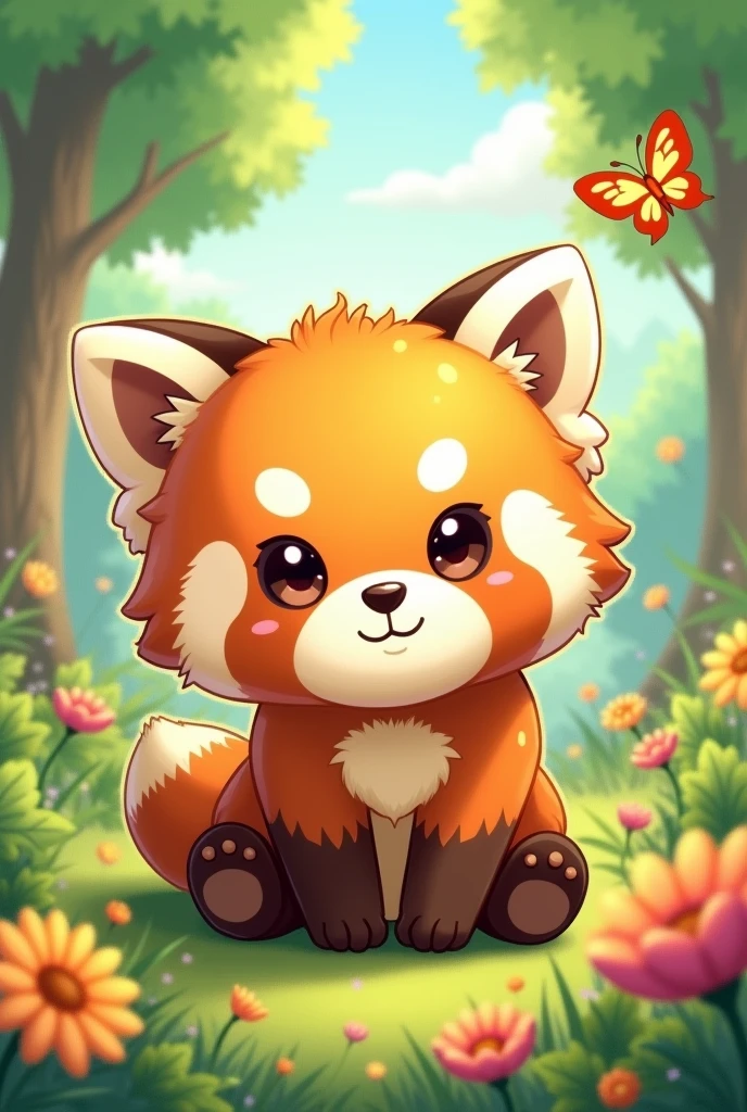 Cute Shota Anime Red Panda Plush Icon Illustration Yellow Hairstyle Short Hair Both Eyes Open