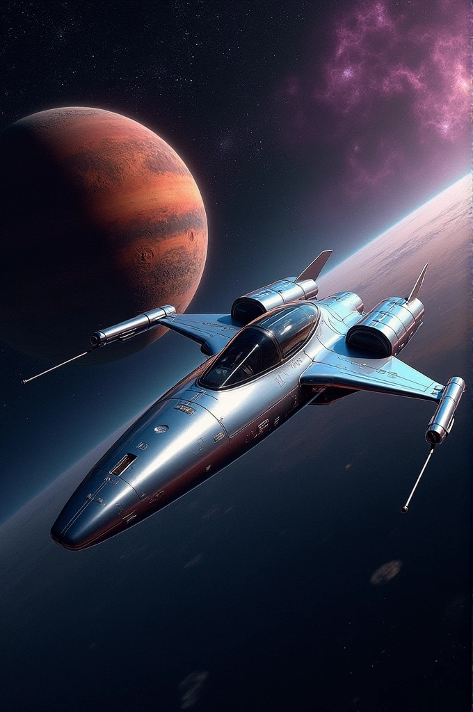 Spacecraft flying towards Mars**: "A CGI animation of a spacecraft cruising through space towards Mars, with stars and planets in the background."