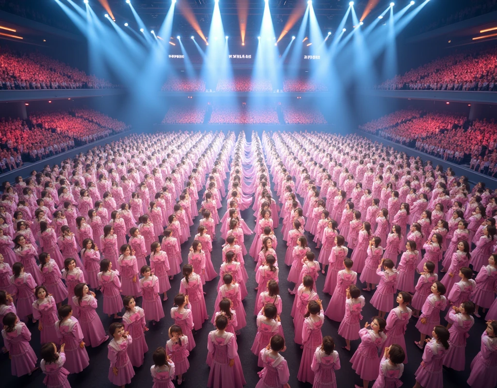[Japanese Clone girls=Myself], [Perfect Clone girls Raw Photography Art], [16K, Highest quality, Ultra-high resolution], (((Unrealistic, Unprecedented sight, (((A World of Myself Proliferation, Ultra-realistic)))))), (Japanese, woman, 22-year-old, Saito-Asuka), ((Small face, Brown and black hair, Short Hair)), ((Very beautiful detailed girls, Accurate body structure, Very detailed and perfect super busty body)), ((amazing super big tits, Large, swelling breasts)), (Dark Eyes, Mature face, Cute Smile, A gentle gaze), (Happy laughter), [[(((((Very detailed, 1girl-1,000,000,000,000,000,000,000,000,000,000,000,000,000cloning girls))))), (((((Extremely detailed and precise depiction of the double, Perfectly the same girl, The exact same smile, Perfect same hair, Perfect same clothes, Exactly the same height, Perfect same super busty))))), (((((Myself only))))), (((Very detailed, on stage, Idol Group, Nogizaka46's stage costumes, 30,000Myself))), (((Very detailed, Audience seats, camisole, 150,000,000Myself)))]], (((Perfect description, Smiling face, hug, wave hands, Matching poses, Matching dance))), (((Very detailed, Super crowded in a different dimension, Abnormal crowding, Super crowded))), (Large Concert Hall, Front bright light, Illuminated by spotlights, Live Stage Lighting), (((Wide field of view, Very detailed, Detailed ultra-perspective depiction)))), wide view, Group photo of idol group