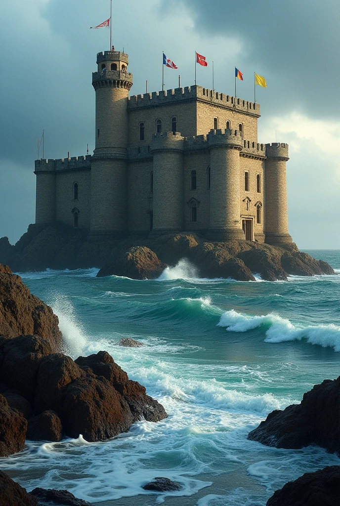 Fort boyard un monument en plzin millieux de la mer qui etait une ancienne prison qui devient un jeux télévisée le plus connue de France 