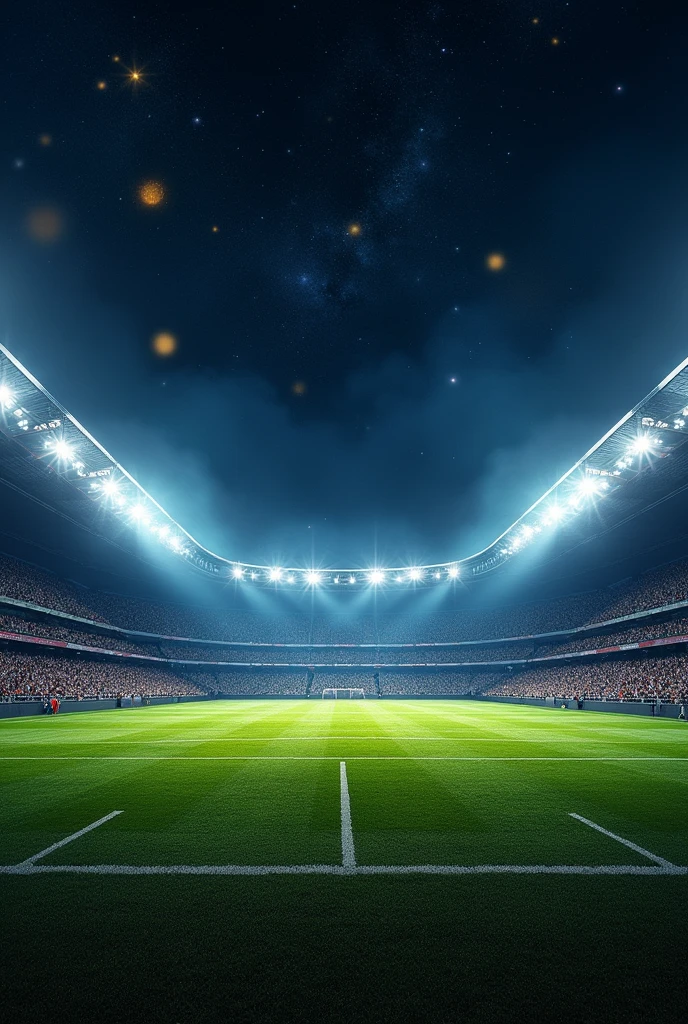 DARK STARK BACKGROUND GOLDEN STARS FOOTBALL STADIUM MODERN STYLE 4K