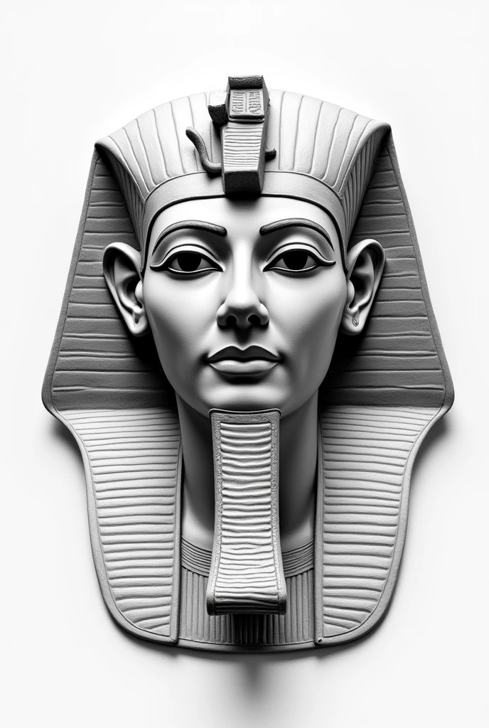 Ancient Egypt status only face view and transparent background pencil drawing

