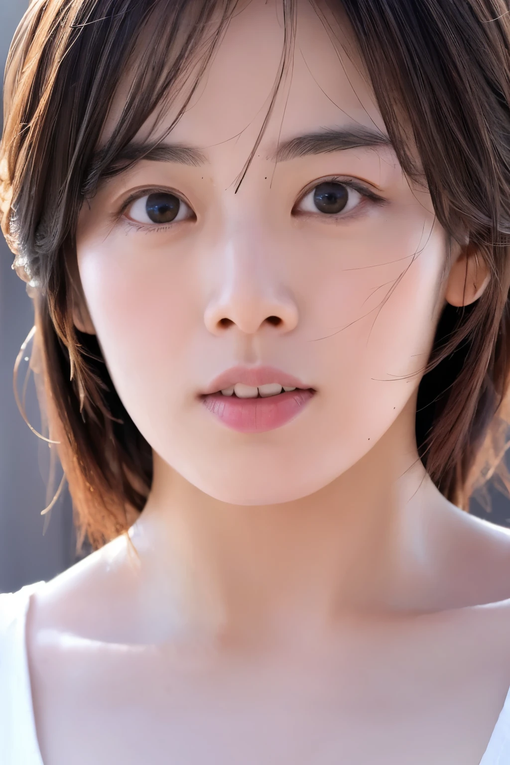 (High reality photograph, high resolusion), Skinny Japanese lady, 30 years old, cute face, detailed face, detailed eyes, various hair style, skinny figure, correct body anatomy, ((looking straight ahead)), facing the camera directly, single photo, a photo captured the best moment expressing the beauty and brains, ((with simple background))
