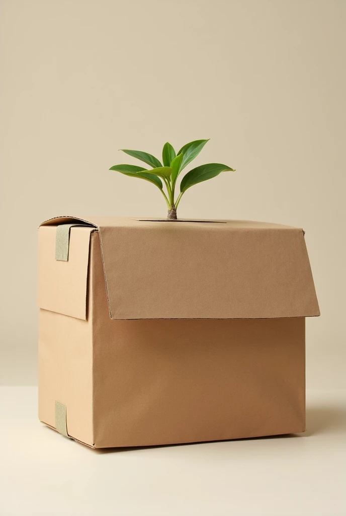 create a, seed-based eco-friendly, recyclable, parcel package that could be planted (for online shoppers) biodegradable, plain or minimal design, brown material, waterproof material, box version and package version
