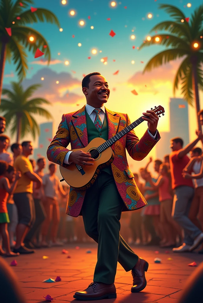 Create Martin Luther King playing samba