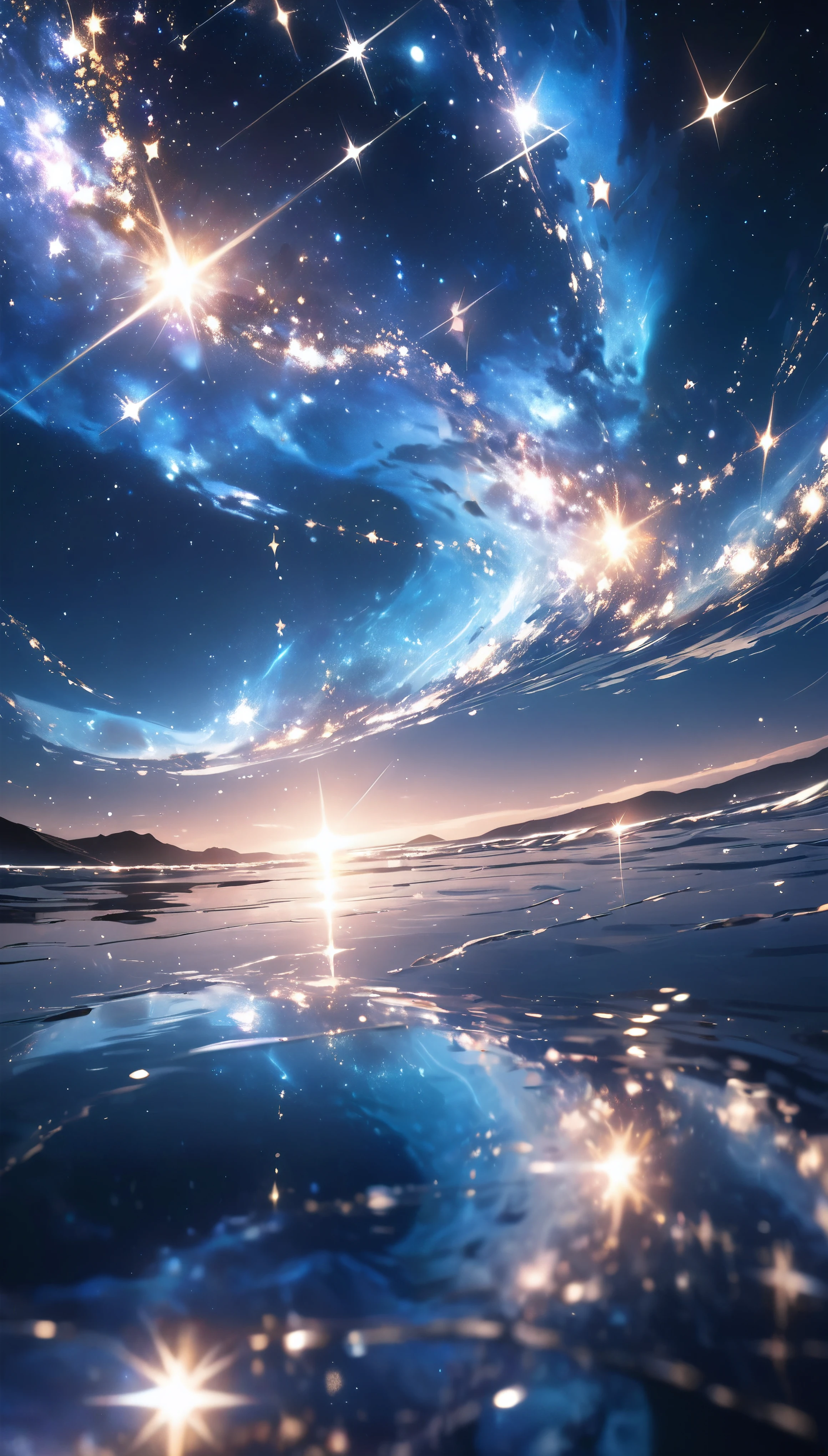 Aesthetic Universe, Stardust rippling like the sea, sparkle, shine, Illumination, reflection