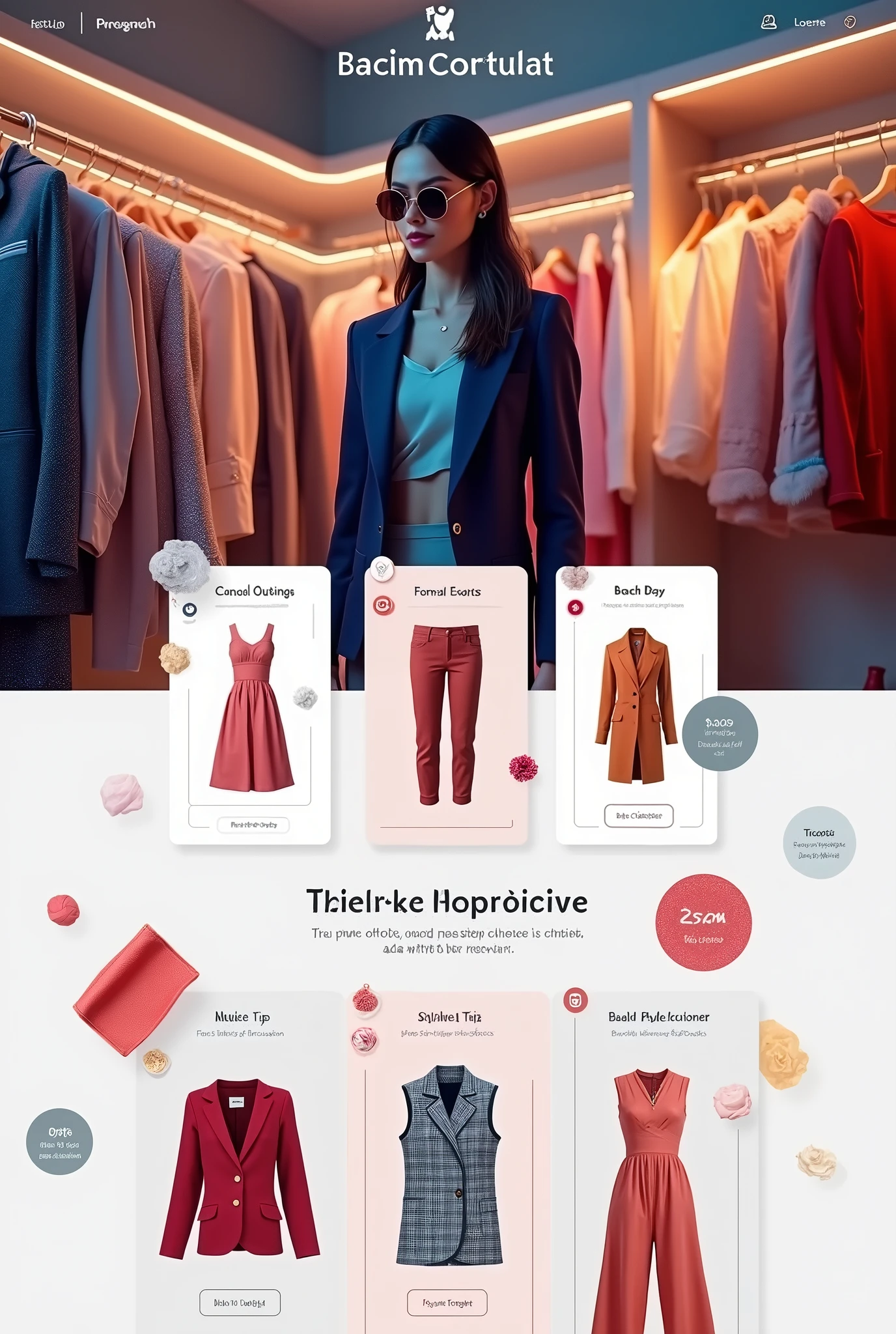 create an website interface for the ai giving customized clothes for the selected occasion.