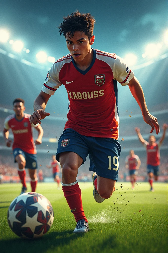 Created a player aged 18 footballer number 19 text called KABOUSS
