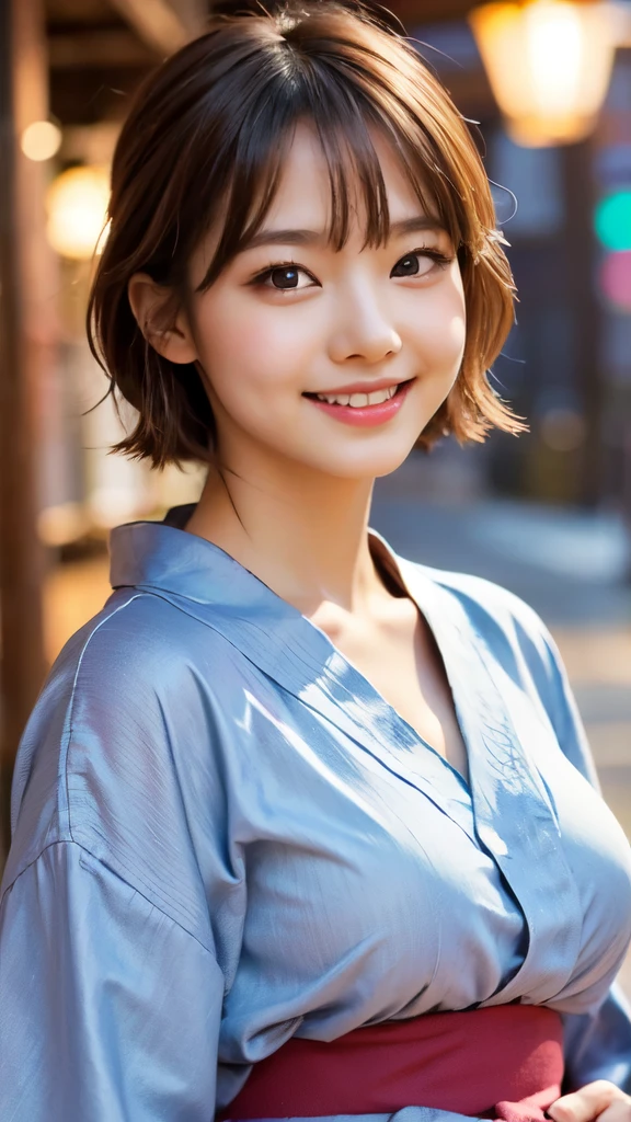 8k,Highest quality,(masterpiece:1.2),(Realistic),(Realistic:1.37),Ultra-high resolution,1 female college student,city,smile,Beautiful Eyes,Summer festival,(((Beautiful yukata))),Big Breasts,Perfect body,Perfect Fingers,Professional Lighting,gravure,Detailed face and skin texture,fine grain,RAW Photos