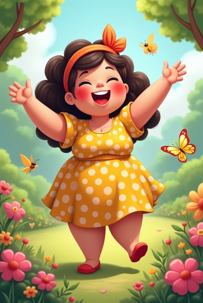 chubby cartoon woman