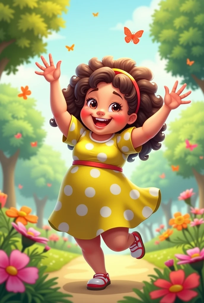 chubby cartoon woman
