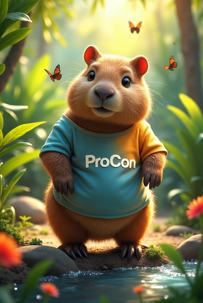 MAKE A CAPYBARA DRESSED IN THE PROCON LOGO T-SHIRT