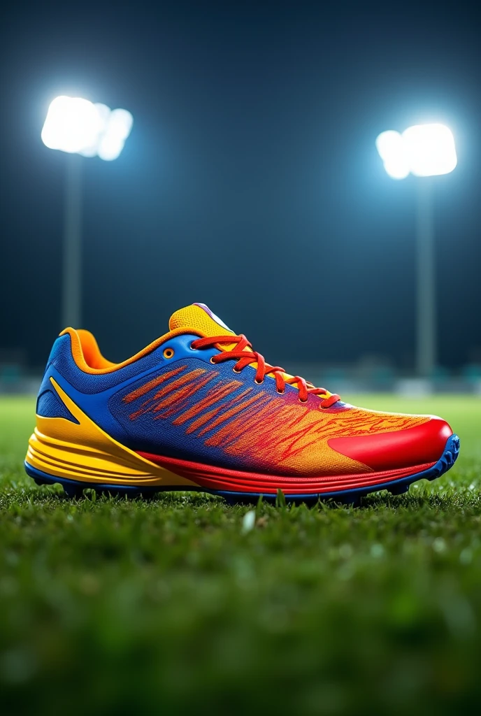 Cricket shoes model design red yellow blue